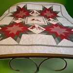 Christmas Quilt With Stars And Cardinals - Queen To Cali King. Fixed Price $48.00.