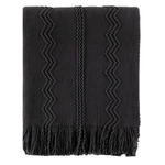 Battilo Home Black Blanket With Fringe, Bed Throws For Decor, Deco.... Fixed Price $40.31.