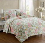 Shabby Chic Queen Quilt Set Floral Embroidered French Country Cottage 3PC. Fixed Price $104.95.