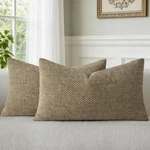 Moment Brown Chenille Throw Pillow Covers 20" X 12" (pack Of 2),. Fixed Price $19.56.
