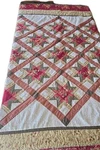 Vtg Point Star Patchwork Quilt 80X80 Chenille Coverlet Red Shabby Distress Rd. Fixed Price $110.90.
