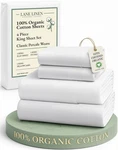 Lane Linen 100% Organic Cotton King Size Sheets Set, Soft & Comfy All Season .... Fixed Price $61.66.
