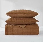 Wonderful Ribbed Velvet King Quilt Set Textured Lightweight Bedding. Fixed Price $45.00.