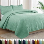 3 Piece Quilted Bedspread Luxury Bedding Set Coverlet Throw + 2 Pillow Shams. Fixed Price $22.99.