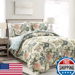 Lush Decor Sydney Reversible 100 Cotton Duvet Cover Set 3 Piece Full/ Queen. Fixed Price $130.47.