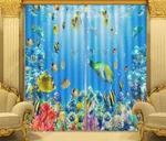 Ocean Fish Corals 3D Blockout Photo Printing Curtains Drape Fabric. Fixed Price $235.94.