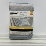 Mainstays Blue Vertical Stripe Sham. Standard/queen Fits Pillow 20 X 28. Fixed Price $13.00.