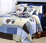 Levtex Tow, Dump Trucks Blue Kids Boys Patches Twin Size Quilt. Fixed Price $22.50.