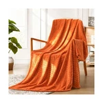 Excervent Soft Flannel Fleece Twin Size Blanket (burnt Orange, 60X8... Fast Ship. Fixed Price $30.09.