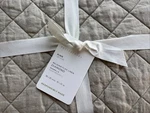 SET/2 Pottery Barn Belgian Flax Linen Diamond Quilted King Shams Dark Nwt. Fixed Price $109.00.