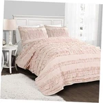 Belle 2 Piece Ruffled Quilt Bedding Set Twin Pink Blush. Fixed Price $154.15.
