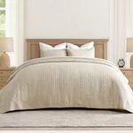 Evergracehome Cross Stitch Cotton Quilt Set Oversized Cal King 118"X106" New. Fixed Price $79.99.