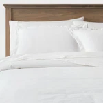 Full/queen Cotton Linen Chambray Duvet Cover & Sham Set White - Threshold. Fixed Price $27.99.