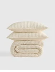 Nwt Quince European Linen Cotton Stitch Quilt Set Full Queen Ivory Msrp $220. Fixed Price $124.99.