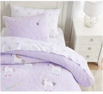 Pottery Barn Kids Rainbow Unicorn Quilt Lavender-twin With Sham & Matching Sheet. Fixed Price $275.00.