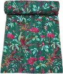 Handmade Cotton Bird Print Kantha Quilt Bedspread Throw King Size Bedding. Fixed Price $76.99.
