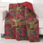 Jewel Red 50X60 Quilt Throw : Moroccan Boho Floral Exotic Print Blanket. Fixed Price $64.45.