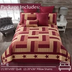 Virah Bella - Homestead Red Lightweight Reversible Quilt Set. Fixed Price $89.95.