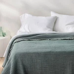 Full/queen Reversible Textured Cotton Chambray Coverlet Dark Teal Blue -. Fixed Price $43.99.