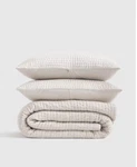Nwot Quince Silk Pick Stitch Quilt Set Full Queen Ivory Msrp $349 Sold Out !. Fixed Price $209.99.