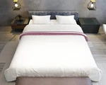 Minor Monkey 1000 Tc Egyptian Cotton Sheets Queen White & Burgundy Bed. Fixed Price $150.00.