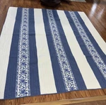 Vintage French Country Colonial Blue Vertical Stripe Floral Shabby Chic. Fixed Price $110.55.