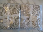 2 Pottery Barn Paulina Paisley Diamond Euro Quilted Shams Taupe New. Fixed Price $35.99.