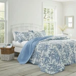 Modern Farmhouse Queen Quilt Set 3PC Blue Floral Country Cottage Shabby Chic New. Fixed Price $129.95.