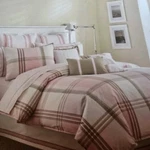 Nautica Clear Lake Pink Beige Plaid King Comforter And Pillow Sham Set New. Fixed Price $289.95.