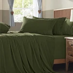 Homiest Extra Deep Pocket Cal King Size Sheets Set, 6 Pieces Soft Olive Green. Fixed Price $49.93.
