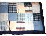 Nautica Patchwork Blue Tan Red Stripes Plaid (1) Twin Quilt 64X86. Fixed Price $68.00.