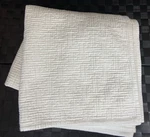 Restoration Hardware White Geometric Pick Stitch Quilt Full/queen Cotton Blend. Fixed Price $85.00.