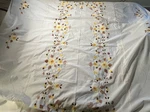 Handmade Appliqu & Embroidered Floral Bed Spread, 66 X102 White Gold Brown. Fixed Price $29.99.