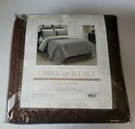 Blissful Living Luxury Austin Brown And Cream Full/queen Quilt & 2 Shams Nwt. Fixed Price $59.95.