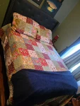 King Patchwork Quilt Pillowcases Olivia's Heartland Red Green Yellow White. Fixed Price $59.99.