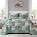 Mybedsoul Green Boho Quilt Set, 3-PIECE Reversible Queen, Sage. Fixed Price $49.83.