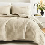 Comfort Spaces Kienna Quilt Set- Double FULL/QUEEN(90"X90"), Ivory. Fixed Price $57.99.