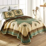 Donna Sharp Sea Breeze Star Quilt **king** 3-PC Set Floral Country Cottage Teal. Fixed Price $198.00.