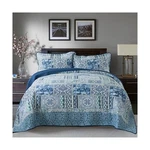 Newlake Cotton Bedspread Quilt Sets-reversible Patchwork Coverlet Set, Blue C.... Fixed Price $130.06.