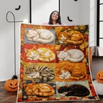 Sleeping Cats Quilt Blanket Lover Gift Fall Home Decor Mom Dad. Fixed Price $44.23.