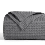 Phf 100% Cotton Waffle Weave Blanket Queen Size 90"X90"- Washed Warm Soft. Fixed Price $75.39.
