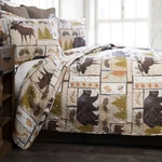 Rustic Cabin Country Bedding Set, 3-PIECE Microfiber Quilt, Vintage Lodge. Fixed Price $98.33.