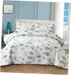 3-PIECE Ocean Quilts Set Size Beach Bedspread King White Light Green. Fixed Price $60.82.