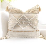 Blissblush Cream White Boho Throw Pillow Cover 20X20, Woven Textured Pil.... Fixed Price $50.94.