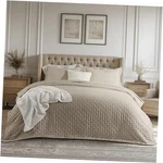 Bedsure Quilts Queen Size - Taupe Bedspread / Full 14 Clover. Fixed Price $72.50.