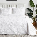 Hansleep White Quilt Size Damask KING-106"X96",. Fixed Price $51.99.