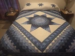 Amish Quilt- Lone Star Blue White Queen/ King. Fixed Price $500.00.