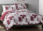 Cuddl Duds Rustic Red Lodge Reversible Flannel Quilt & Shams Set - King Sz New. Fixed Price $69.95.