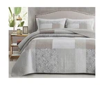 Chezmoi Collection Quinn 3-PIECE Neutral Taupe Gray White Floral Hibiscus Flo.... Fixed Price $152.54.