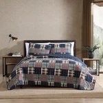 Eddie Bauer - Quilt Set, Cotton Reversible Twin, Madrona Navy/red. Fixed Price $74.43.